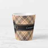 Tasse Latte Tartan beige et Brown (Devant)