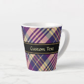 Tasse Latte Tartan mauve, or et bleu (Angle droit)