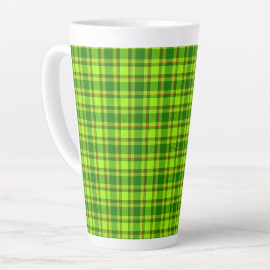Tasse Latte Tartan rouge vert À damiers Motif plaid-55788 (Angle gauche)