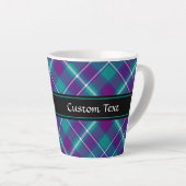 Tasse Latte Tartan vert de mer, violet et bleu (Angle droit)