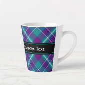 Tasse Latte Tartan vert de mer, violet et bleu (Droite)
