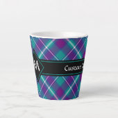 Tasse Latte Tartan vert de mer, violet et bleu (Devant)