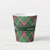 Tasse Latte Tartan vert et rose (Devant)