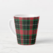 Tasse Latte Tartan vert et rouge (Angle gauche)