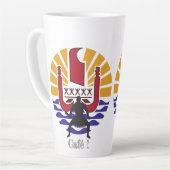 Tasse Latte ☕Tasse Latte Drapeau Polynésien "café ! Taofe !"  (Angle gauche)