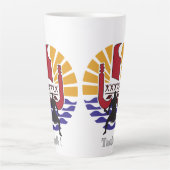 Tasse Latte ☕Tasse Latte Drapeau Polynésien "café ! Taofe !"  (Devant)