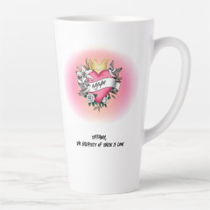 Tasse Latte Tatouage de graffiti d'amour agapé