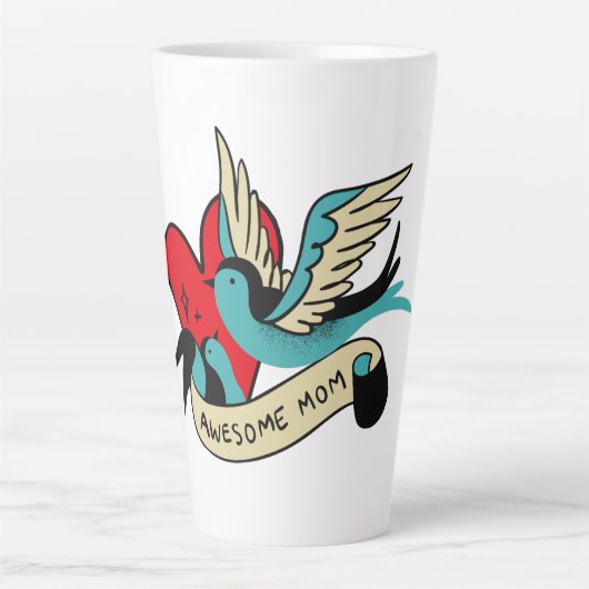Tasse Latte Tatouage de maman génial (Devant)