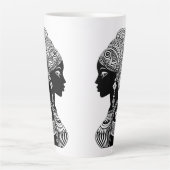 Tasse Latte Tatouage Tribal Portrait de Fille Africaine (Devant)