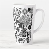 Tasse Latte Tatouage Tribal Portrait de Fille Africaine (Droite)