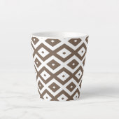 Tasse Latte Taupe brown and white diamond pattern (Devant)