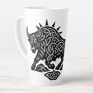 Tasse Latte Taurus Sceau du Taureau — Encre de zodiaque liée à