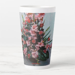 Tasse Latte Taza De Café Latte Bodegón de flores