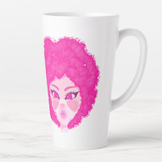 Tasse Latte Taza de café latte chica rosa