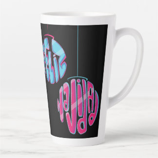 Tasse Latte Tazas de café latte ilustración de "FELIZ NAVIDAD"
