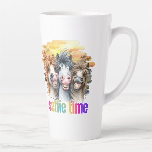 Tasse Latte Tazas horse meme – funny horses on a selfie (Droite)