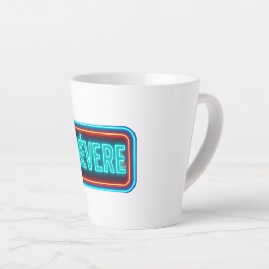 Tasse Latte Teacup Chevere Neon Design (Angle droit)