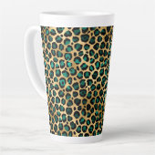 Tasse Latte Teal et série de léopard doré Design 14 (Angle gauche)