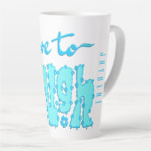 Tasse Latte Teal Floral Chunky Text Slogan With Name (Angle droit)