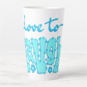 Tasse Latte Teal Floral Chunky Text Slogan With Name (Devant)