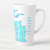 Tasse Latte Teal Floral Chunky Text Slogan With Name (Droite)