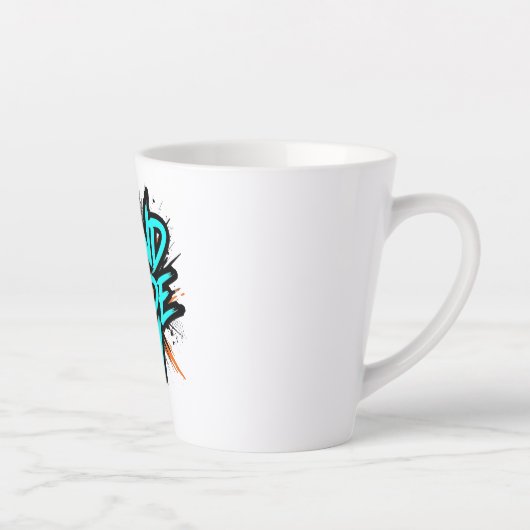 Tasse Latte Teal Graffiti Style "Grind Mode On" (Droite)