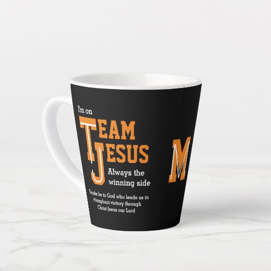 Tasse Latte TEAM JESUS Christian Monogram (Angle gauche)