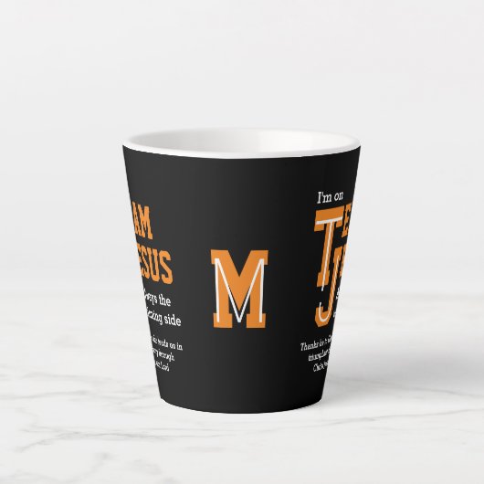 Tasse Latte TEAM JESUS Christian Monogram (Devant)