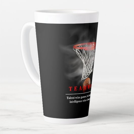 Tasse Latte Teamwork Basketball Motivational Inspirational (Angle gauche)