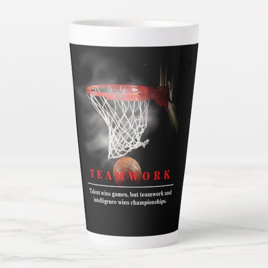 Tasse Latte Teamwork Basketball Motivational Inspirational (Devant)