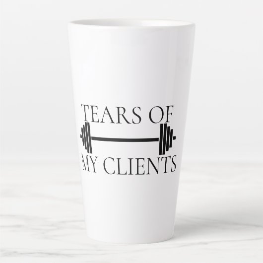 Tasse Latte Tears of My Clients Personal Trainer Barbell (Devant)