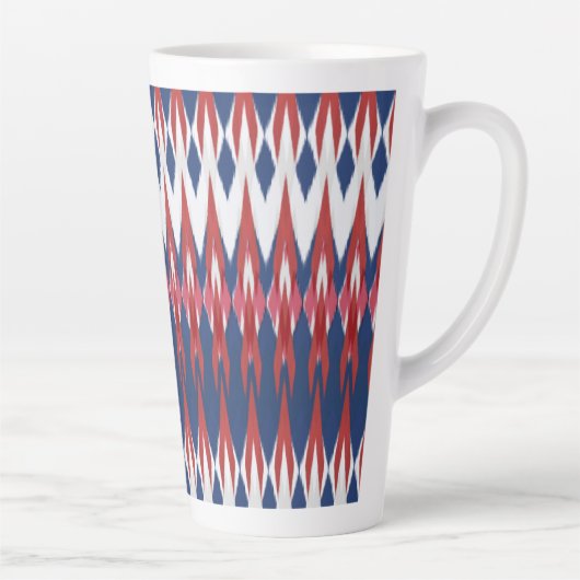 Tasse Latte Technique de l'Ikat Motif blanc bleu rouge Jacquar (Droite)