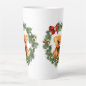 Tasse Latte Teddy Bear et Christmas Wreath Maison de vacances (Devant)