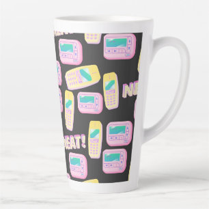 Tasse Latte Téléphones portables et motif biper de style année