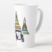 Tasse Latte Temples thaïlandais et tuk tuks (Angle droit)