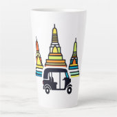 Tasse Latte Temples thaïlandais et tuk tuks (Devant)