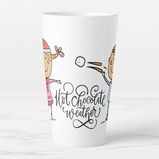 Tasse Latte Temps au Chocolat Chaud (Devant)