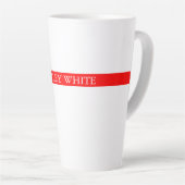 Tasse Latte Tendance Rouge Blanc Style Simple Simple Plaque Vo (Angle droit)