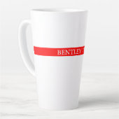 Tasse Latte Tendance Rouge Blanc Style Simple Simple Plaque Vo (Angle gauche)