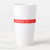 Tasse Latte Tendance Rouge Blanc Style Simple Simple Plaque Vo (Devant)