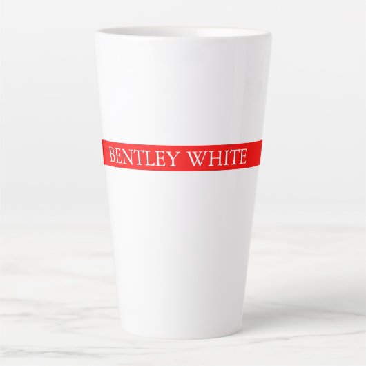 Tasse Latte Tendance Rouge Blanc Style Simple Simple Plaque Vo (Devant)