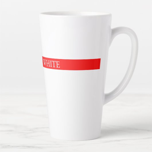 Tasse Latte Tendance Rouge Blanc Style Simple Simple Plaque Vo (Droite)