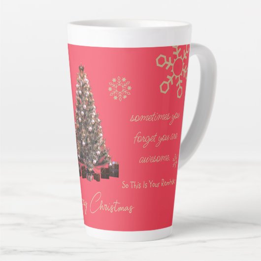 Tasse Latte Tendance Vous Êtes Super Joyeux Noël (Angle droit)