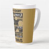 Tasse Latte Tennis My Court Mes règles (Angle droit)