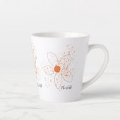 Tasse Latte Terme orange moderne floraux nom script (Droite)