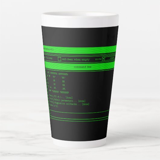 Tasse Latte Terminal vert programmeur (Devant)
