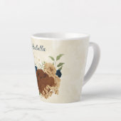 Tasse Latte terracotta marine floral  (Angle droit)