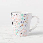 Tasse Latte Terrazzo blanc rousse menthe monogramme initial (Droite)