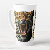 Tasse Latte Tête d'attaque du léopard (Angle gauche)