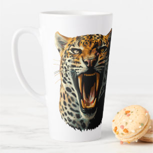 Tasse Latte Tête d'attaque du léopard